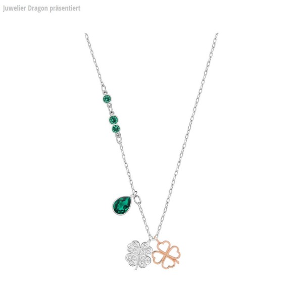 SWAROVSKI Schmuck Anhänger mit Halskette 5139471 DUO:ANHAENGER CLOVER EMRD/CRY/MIX