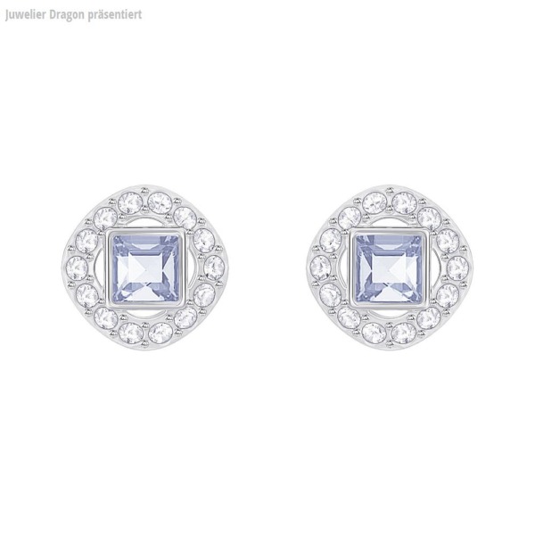 SWAROVSKI Schmuck Ohrstecker mit Halskette 5352048 ANGELIC SQUARE:OHRSTECKER LSAP/CRY/RHS