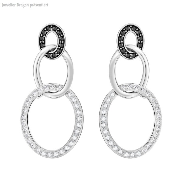 SWAROVSKI Schmuck Ohrstecker mit Halskette 5406126 GREETING:OHRSTECKER RING JET/CRY/RHS