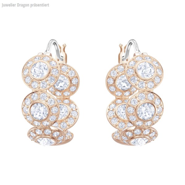 SWAROVSKI Schmuck Ohrstecker mit Halskette 5418271 ANGELIC:OHRSTECKER HOOP CRY/ROS