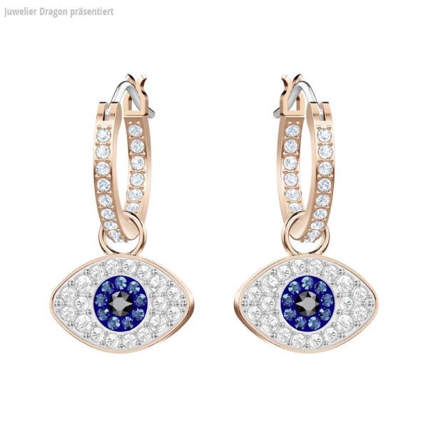 SWAROVSKI Schmuck Ohrstecker mit Halskette 5425857 DUO:OHRSTECKER HOOP EVIL EYE DMUL/ROS