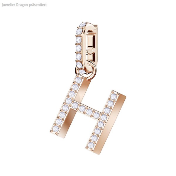 SWAROVSKI Schmuck Charm mit Halskette 5437622 REMIX:CHARM ALPHABET H CRY/ROS