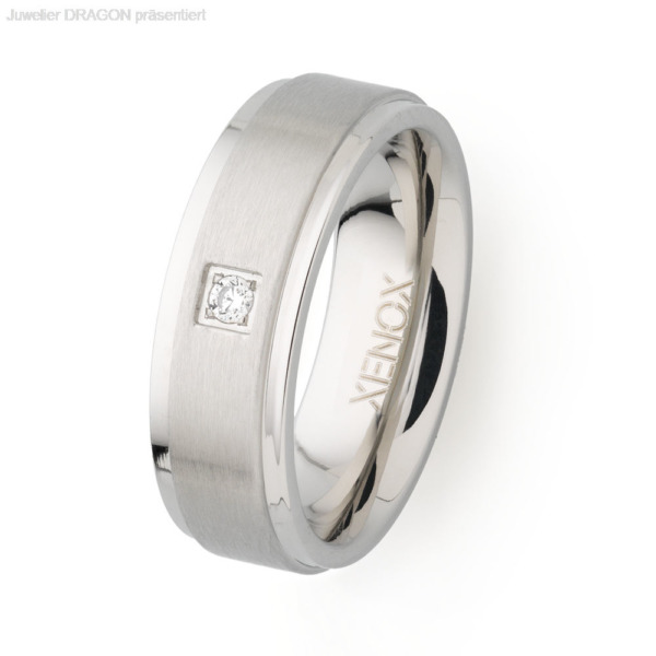 XENOX Damen Ring Edelstahl Zirkonia X2226