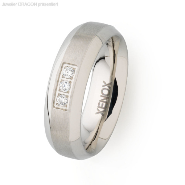 XENOX Damen Ring Edelstahl Zirkonia X2253