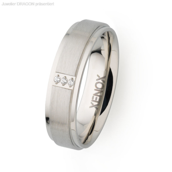 XENOX Damen Ring Edelstahl Zirkonia X2265