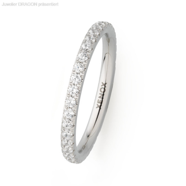 XENOX Damen Ring Edelstahl Zirkonia X2299