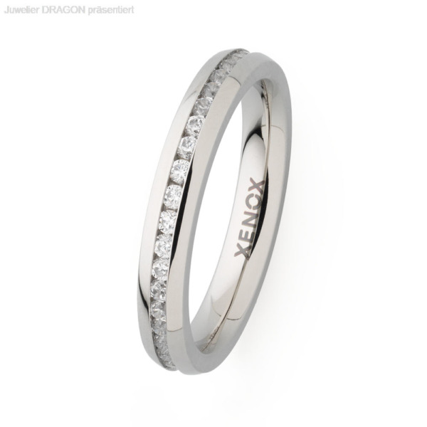 XENOX Damen Ring Edelstahl Zirkonia X2301