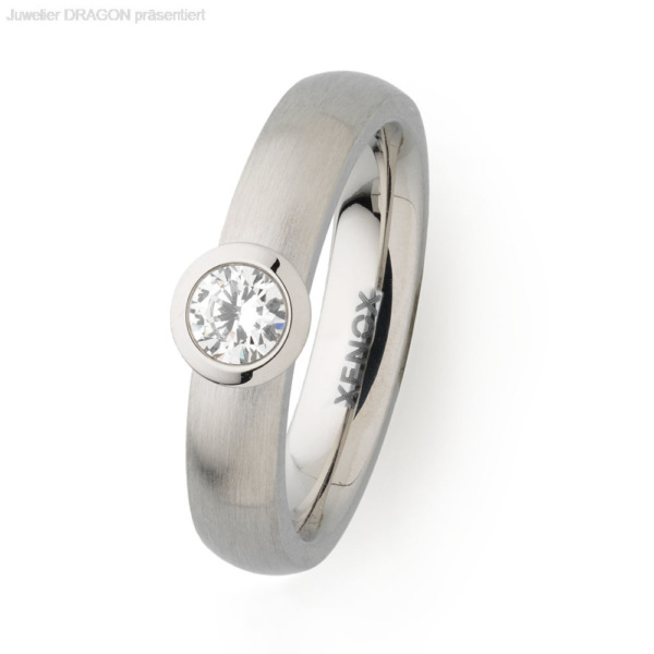 XENOX Damen Ring Edelstahl Zirkonia X2352