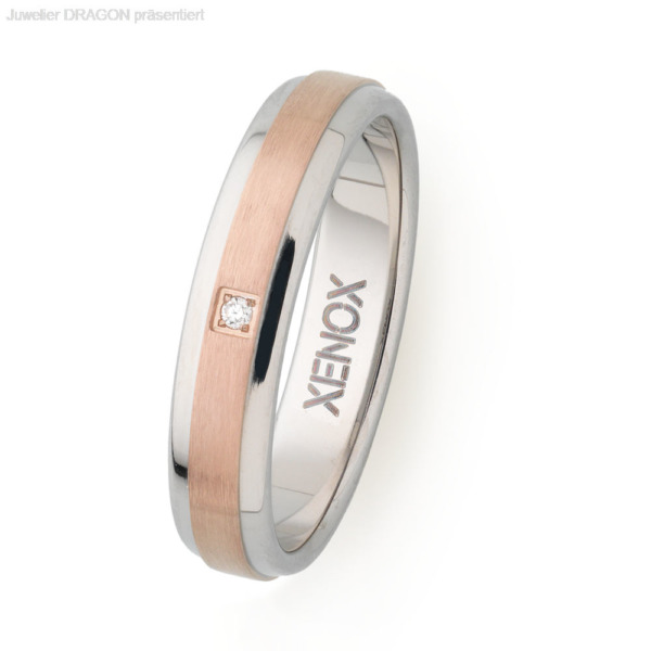 XENOX Damen Ring Edelstahl Zirkonia IP rosé X2545