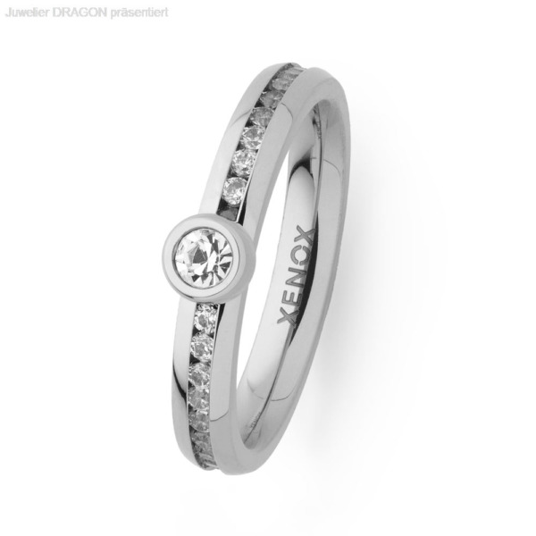 XENOX Damen Ring Edelstahl Zirkonia X2627