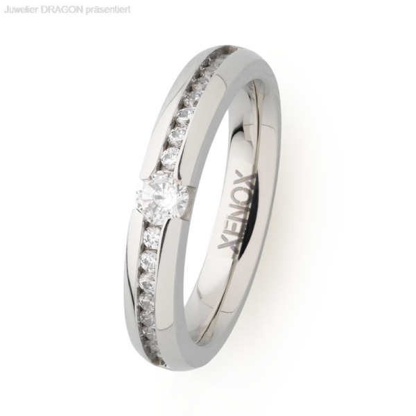 XENOX Damen Ring Edelstahl Zirkonia X5010