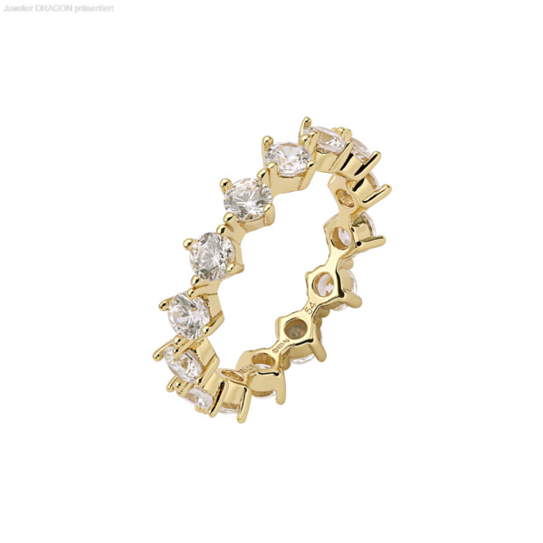 XENOX XS2038G Ring Silber 925/- vergoldet Zirkonia DAMEN