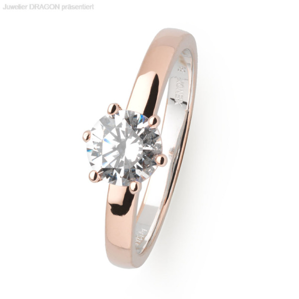 XENOX Damen Ring Silber 925 Zirkonia vergoldet XS7356R