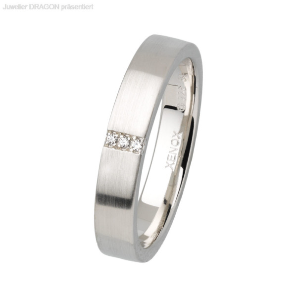 XENOX Damen Ring Silber 925 Zirkonia Matt XS9108