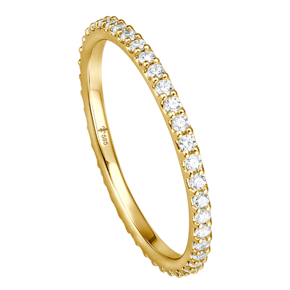 Memoire Ring aus Gold gelb mit Brillanten ca. 0