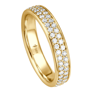 Memoire Ring aus Gelbgold mit 7 Brillanten ca. 0