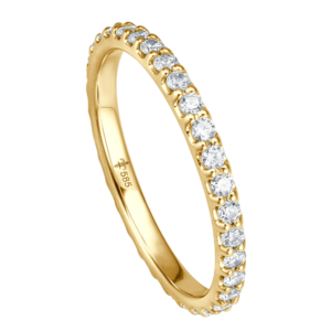 Memoire Ring aus Gelbgold mit 34 Brillanten (bei Weite 56) ca. 0