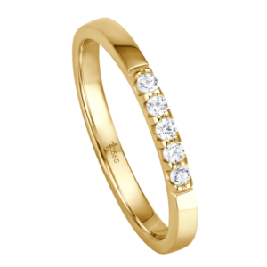 Memoire Ring aus Gelbgold mit 5 Brillanten ca. 0