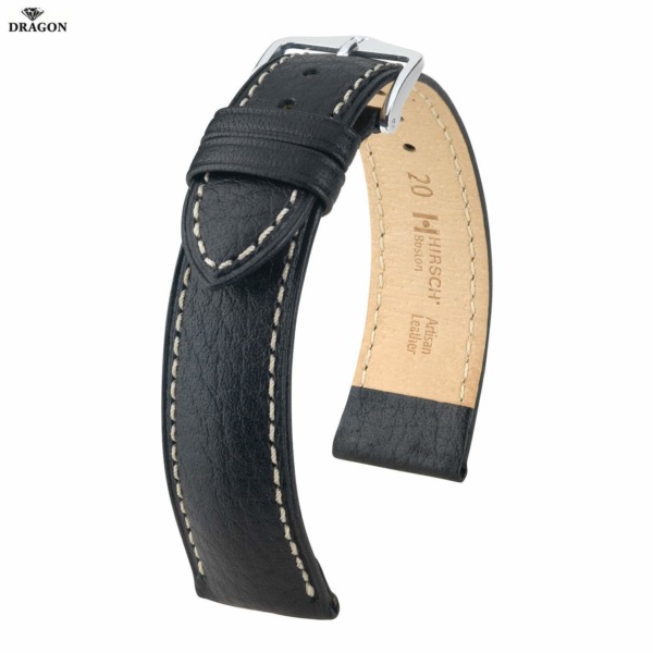 Uhrenarmband HIRSCH Boston M 01302150-2-22 Farbe schwarz aus Kalbsleder