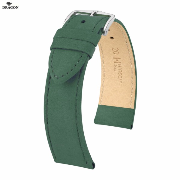 Uhrenarmband HIRSCH Osiris Nubuk M 03433140-2-20 Farbe grün aus Kalbsleder