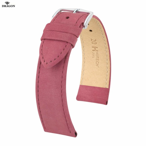 Uhrenarmband HIRSCH Osiris Nubuk M 03433160-2-20 Farbe rot aus Kalbsleder