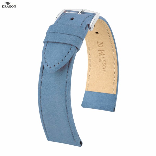 Uhrenarmband HIRSCH Osiris Nubuk M 03433182-2-20 Farbe blau aus Kalbsleder