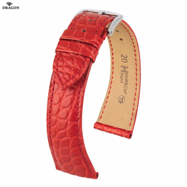 HIRSCH Selection Alligator Uhrband Regent Farbe rot