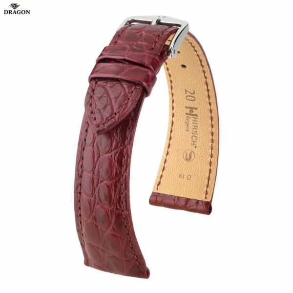 HIRSCH Selection Alligator Uhrband Regent Farbe rot