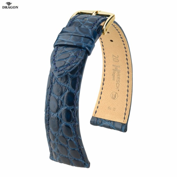 HIRSCH Selection Alligator Uhrband Regent Farbe blau