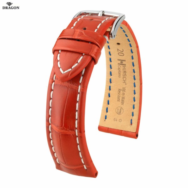 Uhrenarmband HIRSCH Capitano L 05107029-2-XX Farbe rot aus Alligator