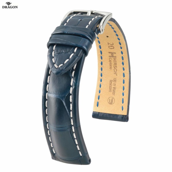 Uhrenarmband HIRSCH Capitano L 05107089-2-XX Farbe blau aus Alligator