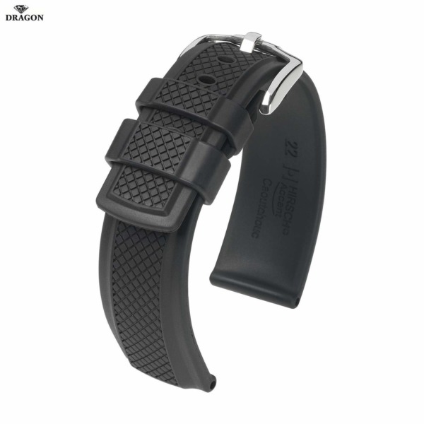 Uhrenarmband HIRSCH Accent 40478850-2-20 Farbe schwarz aus Kautschuk