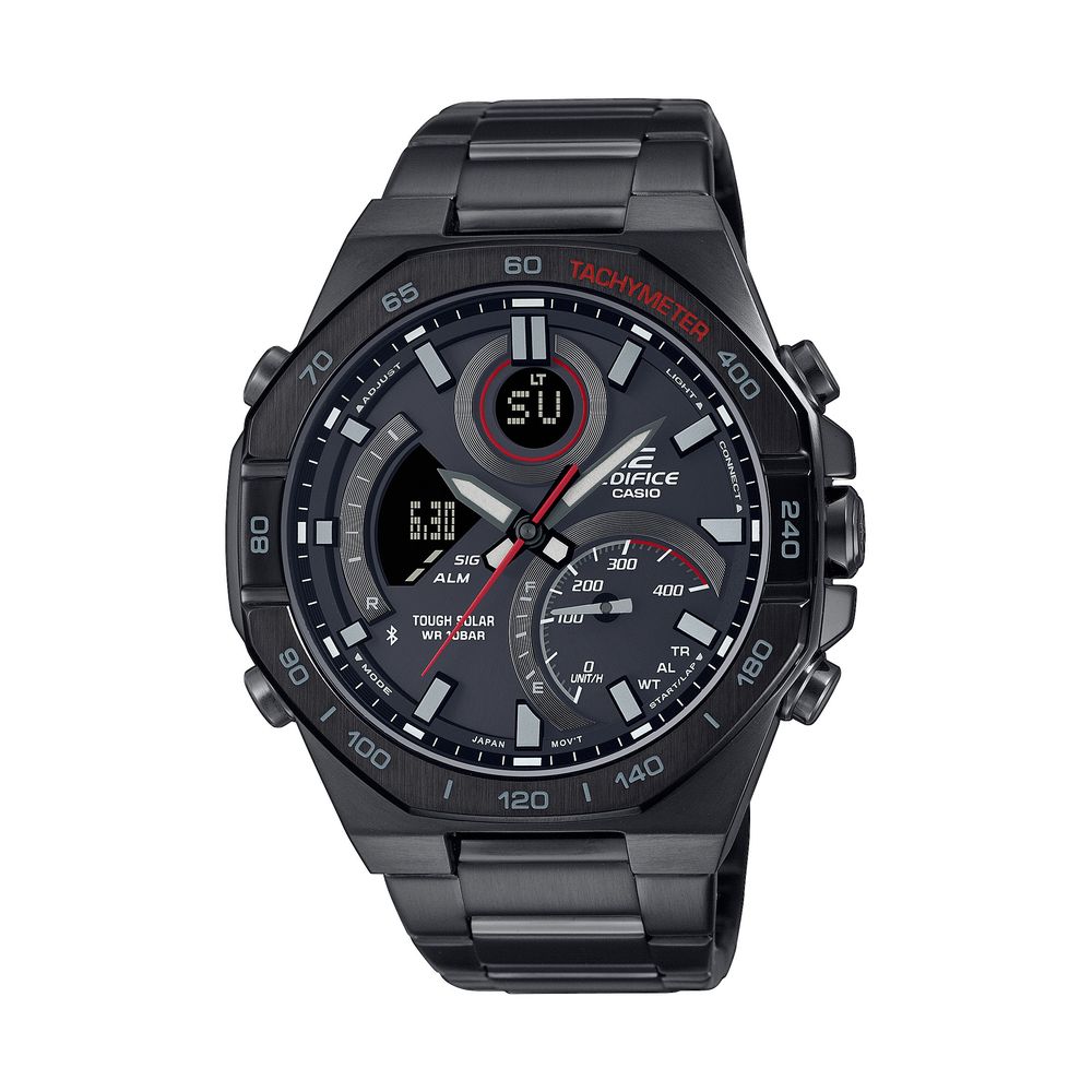 Casio ECB-950DC-1AEF Orologio Uomo Analogico Digitale Al Quarzo, Cinturino In Acciaio Inossidabile