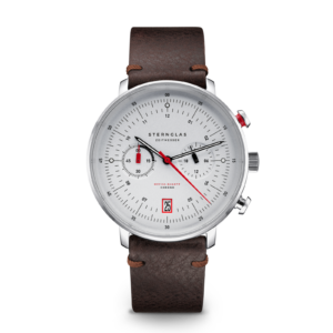 STERNGLAS HAMBURG Chrono silber-satiniert silber / Vintage 20 mokka S01-HC10-VI11