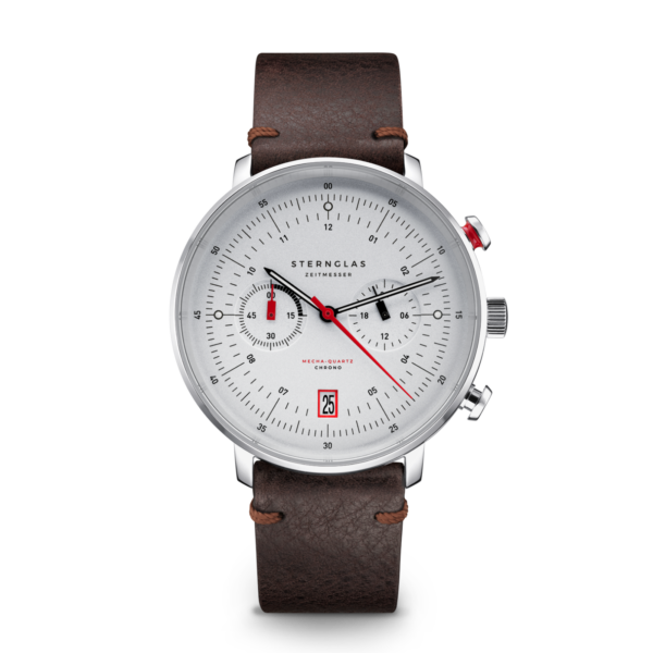 STERNGLAS HAMBURG Chrono silber-satiniert silber / Vintage 20 mokka S01-HC10-VI11