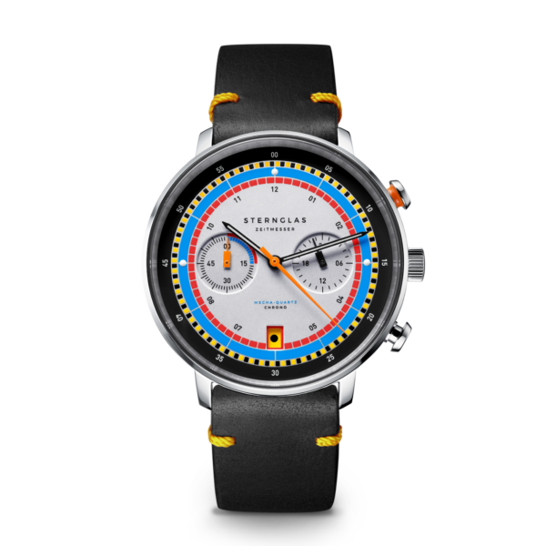 STERNGLAS HAMBURG Chrono REGATTA silber / Vintage 20 nero-gelb S01-HC36-VI22